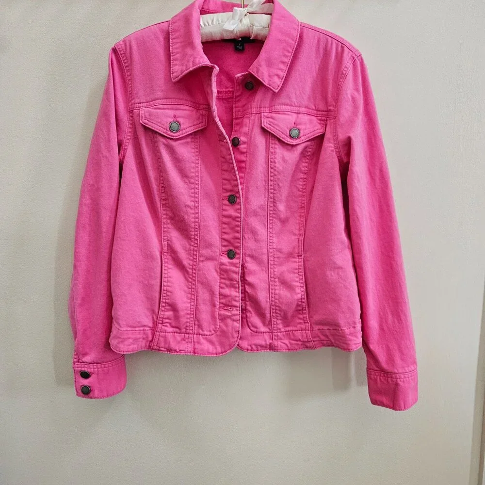Women's Pink Jean Jacket - Size S - Picture 2 of 16